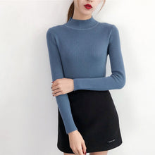 Load image into Gallery viewer, Red Beige Khaki Coffee Green Gray Black Brown Slim Turtleneck Sweater for Women Basic Pullovers Lady's Sweater Female Jumper