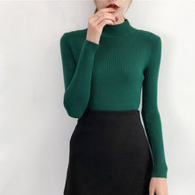 Load image into Gallery viewer, Red Beige Khaki Coffee Green Gray Black Brown Slim Turtleneck Sweater for Women Basic Pullovers Lady&#39;s Sweater Female Jumper
