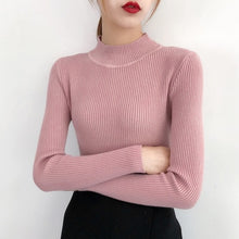 Load image into Gallery viewer, Red Beige Khaki Coffee Green Gray Black Brown Slim Turtleneck Sweater for Women Basic Pullovers Lady&#39;s Sweater Female Jumper

