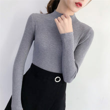 Load image into Gallery viewer, Red Beige Khaki Coffee Green Gray Black Brown Slim Turtleneck Sweater for Women Basic Pullovers Lady&#39;s Sweater Female Jumper
