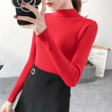 Load image into Gallery viewer, Red Beige Khaki Coffee Green Gray Black Brown Slim Turtleneck Sweater for Women Basic Pullovers Lady&#39;s Sweater Female Jumper
