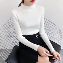 Load image into Gallery viewer, Red Beige Khaki Coffee Green Gray Black Brown Slim Turtleneck Sweater for Women Basic Pullovers Lady&#39;s Sweater Female Jumper
